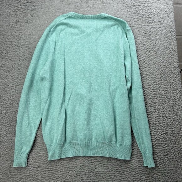 Vineyard Vines Cashmere Pullover Mens Sweater Green Teal V Neck Size Medium - Picture 3 of 6